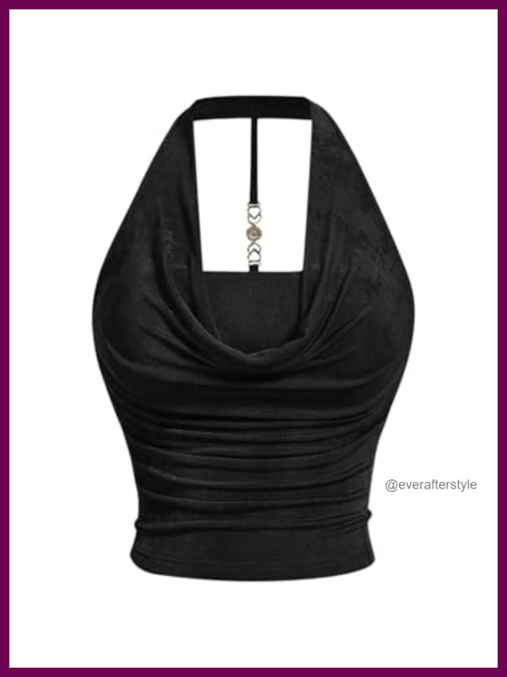SOLY HUX Plus Size Halter Crop Top Draped Front Ruched Backless Sleeveless